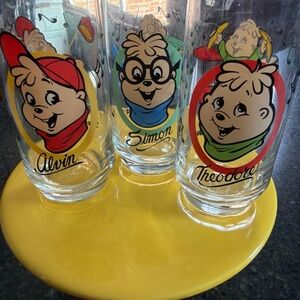 Alvin and the Chipmunks 1985 Glass Set